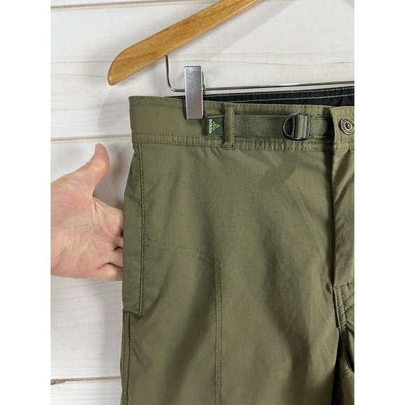 PRANA Pants Womens Medium Green Pillar Cropped Capri Pockets Hiking Excellent - Picture 3 of 9